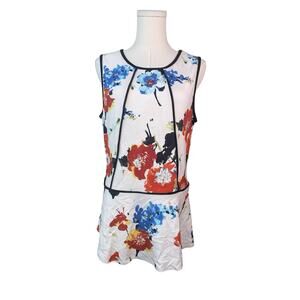 NWT Anthropologie Weston Wear Peplum shirt top sleeveless floral XL Career